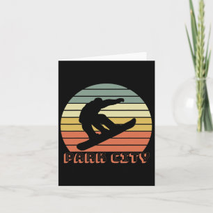 Tarjeta Park City Utah Snowboard Retro Sunset