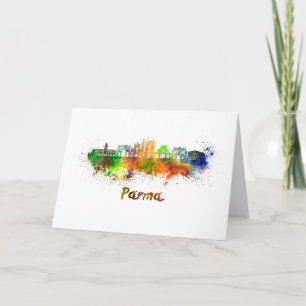 Tarjeta Parma skyline in watercolor
