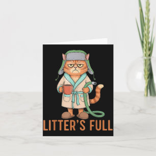 Tarjeta Parodia de gato completo de Funny Litter, amante d