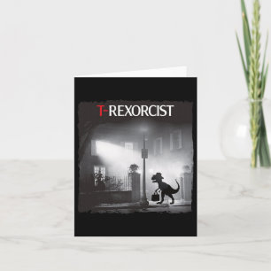 Tarjeta Parodia de terror divertida de T-rex Dinosaurio Ha
