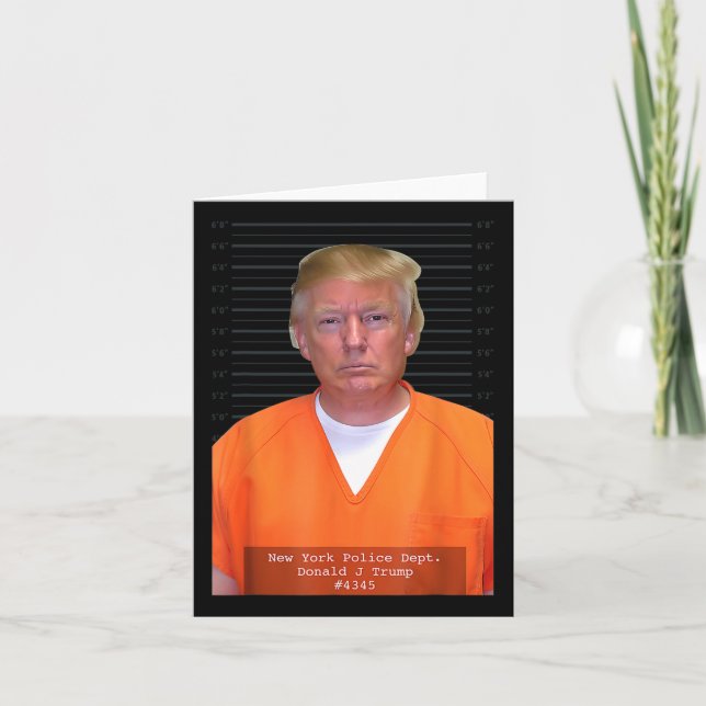 Tarjeta Parodia del traje de jugada de Trump Mug Shot Rang (Anverso)
