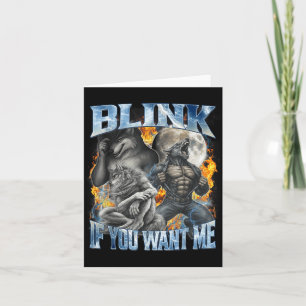 Tarjeta Parpadea Si Me Quieres Chistoso Alpha Wolf Bootleg