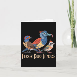 Tarjeta Parpadeante Dodo Titmouse Bird Amante Gráfica dive