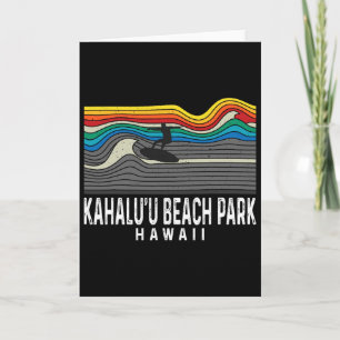 Tarjeta Parque de playa Retro Kahalu'u Hawaii Surfista Tab