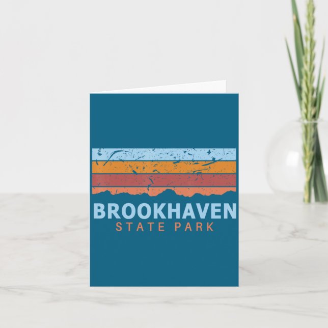 Tarjeta Parque Estatal Brookhaven Nueva York Retro Cool _1 (Anverso)