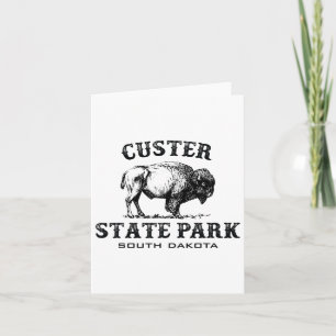 Tarjeta Parque Estatal Custer Dakota del Sur American Biso