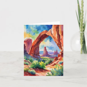 Tarjeta Parque nacional Arches Acuarela Utah