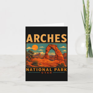Tarjeta parque nacional arcos utah senderos desierto camin