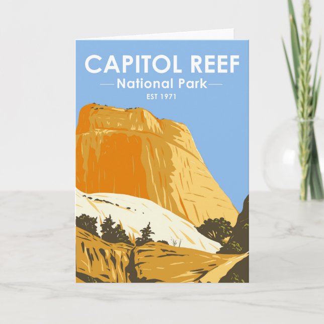 Tarjeta  Parque Nacional Capitol Reef Utah Throne Dorado (Anverso)