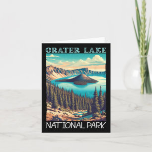 Tarjeta Parque nacional Crater Lake Retro Camping Vac