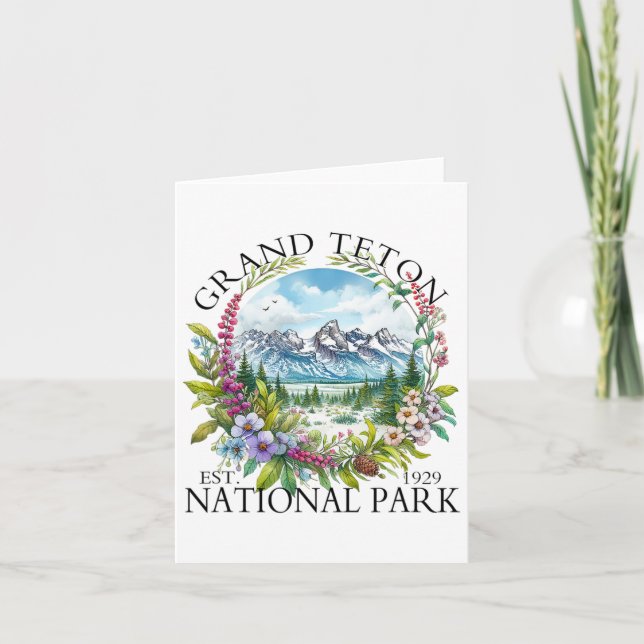 Tarjeta Parque nacional Floral Grand Teton Camping Ou (Anverso)