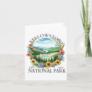 Tarjeta Parque nacional Floral Yellowstone Camping Ou