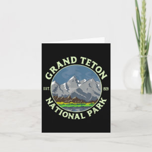 Tarjeta Parque nacional Gran Teton Vintage Wy Mountain Hik
