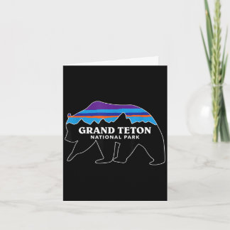 Tarjeta Parque nacional grand teton oso grizzly minimalist