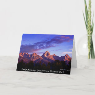 Tarjeta Parque nacional magnífico de Teton de la madrugada