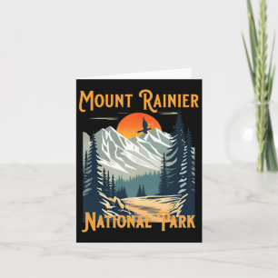 Tarjeta Parque nacional Monte Rainier Vintage Souvenir Hik