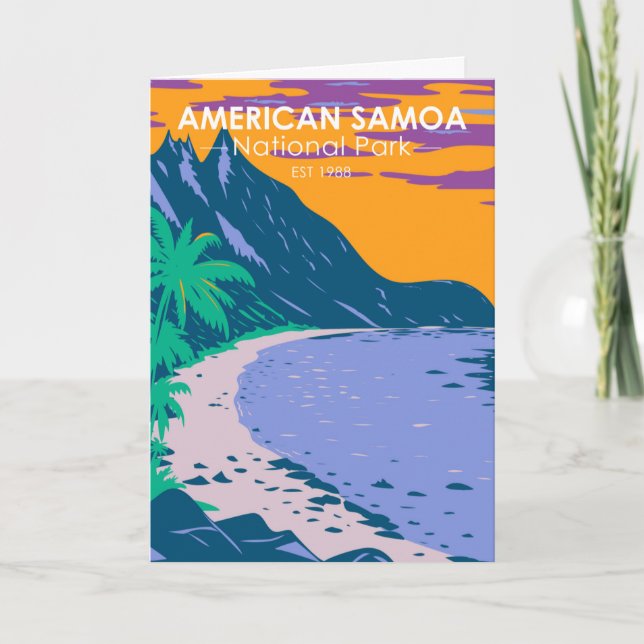 Tarjeta Parque nacional Ofu de Samoa Americana (Anverso)