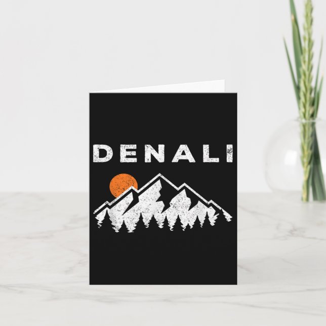 Tarjeta Parque nacional Retro Denali Montañas Alask de épo (Anverso)