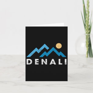 Tarjeta Parque nacional Retro Denali Montañas Hikin vintag