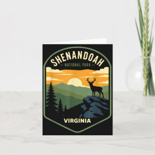 Tarjeta parque nacional shenandoah virginia diseño vintage