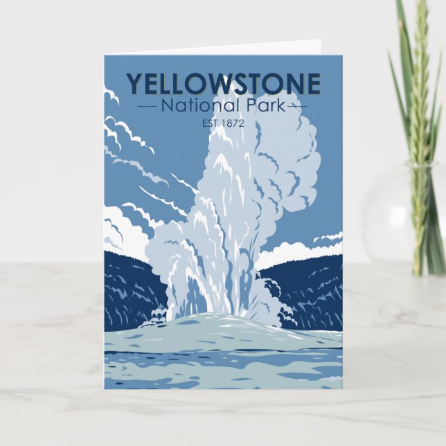Tarjeta Parque nacional Yellowstone Antigua cosecha fiel (Anverso)
