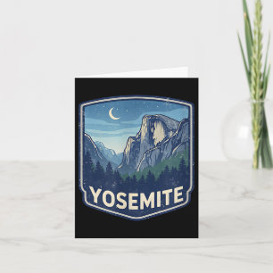 Tarjeta Parque nacional Yosemite camping vintage montaña