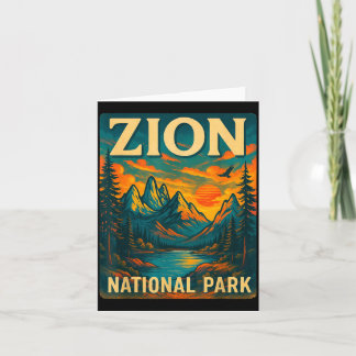 Tarjeta parque nacional Zion viajes vintage al aire libre
