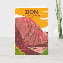 Tarjeta Parque nacional Zion Vintage Utah