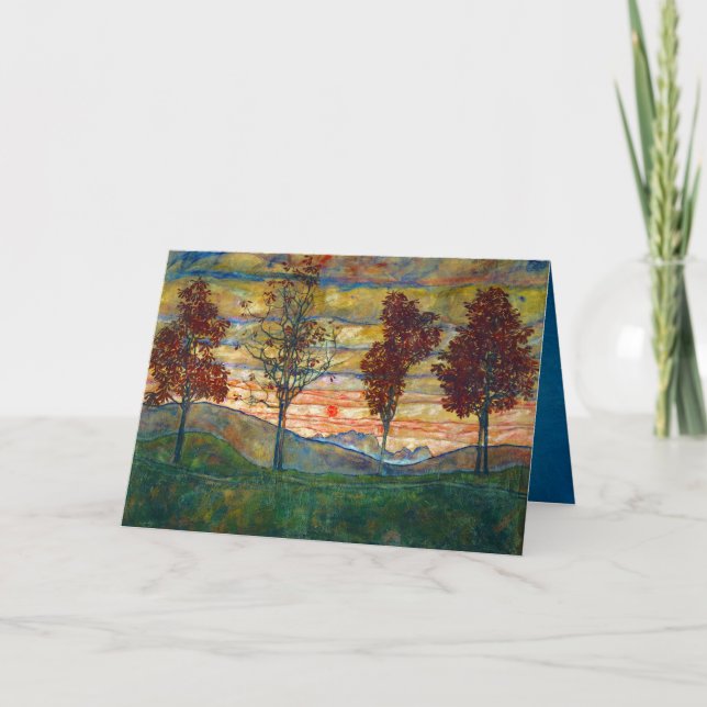 Tarjeta Parque natural del árbol de cuatro árboles Egon Sc (Anverso)