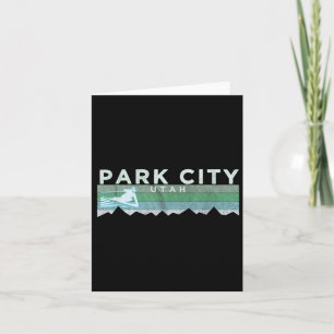 Tarjeta Parque Retro Ciudad, Esquí en Problemas de Utah