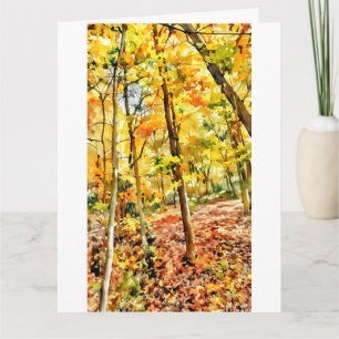 Tarjeta Parque Scout Lake en otoño acuarela de computadora