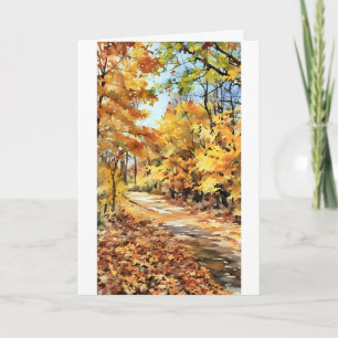 Tarjeta Parque Scout Lake en otoño Computer Watercolor