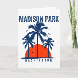 Tarjeta Parque Washington Madison Océano Surfing Surfboard