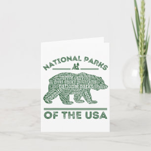 Tarjeta Parques nacionales Senderismo Camping al aire libr