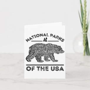Tarjeta Parques nacionales Senderismo Camping al aire libr