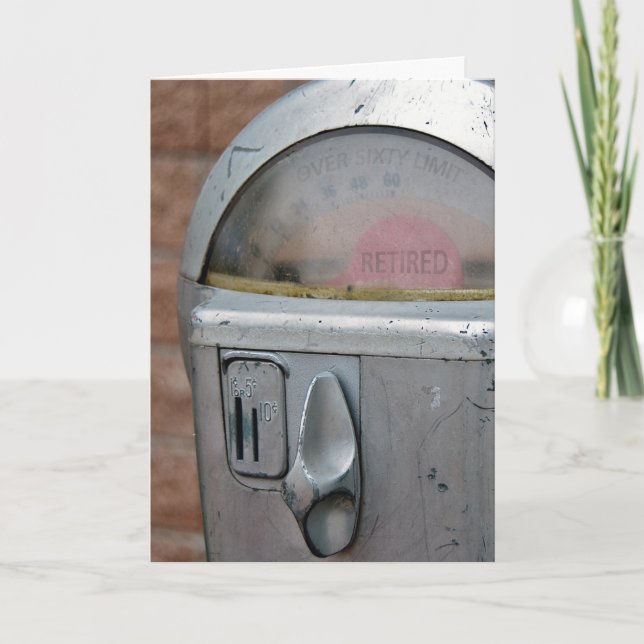 Tarjeta Parquímetro retro del retiro (Anverso)