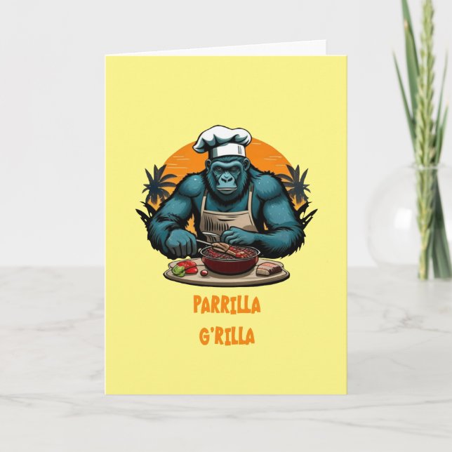 Tarjeta Parrilla G'rilla Maestro Parrillero Diversión Chis (Anverso)
