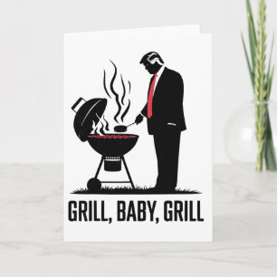 Tarjeta Parrilla Por Parrilla Divertida Silueta De Trump 4