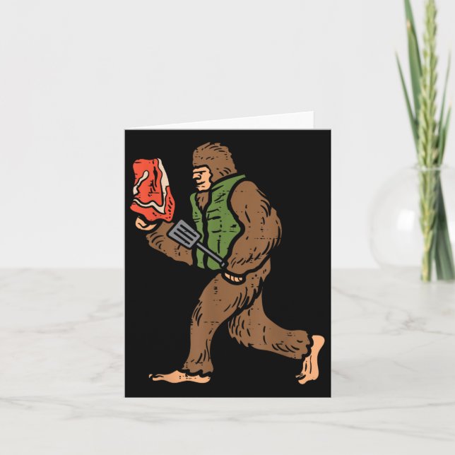 Tarjeta Parrillada Bigfoot Bbq Sasquatch Parrilladas Mujer (Anverso)