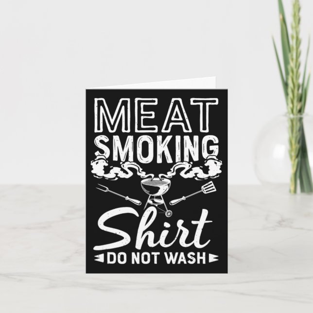 Tarjeta Parrillada de carne humeante Funny Bbq Tabaco de c (Anverso)