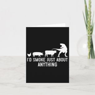 Tarjeta Parrillando Carne Fumando Camisas Humaría Casi Un
