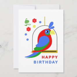 Tarjeta Parrot and Flowers