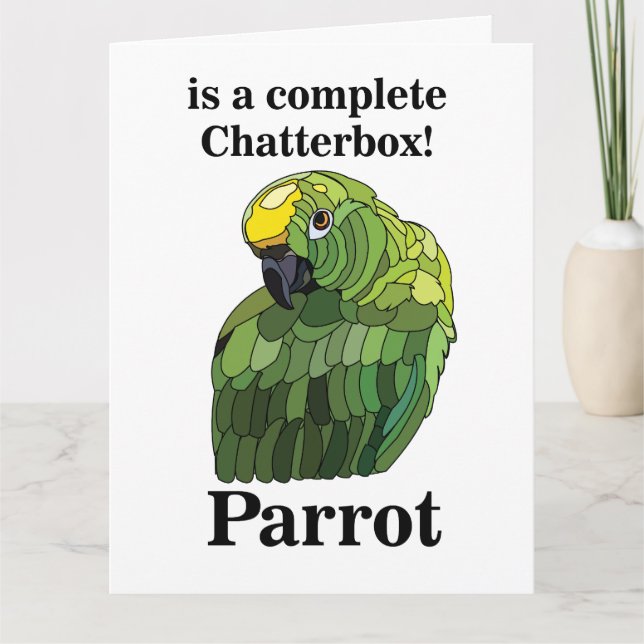 Tarjeta Parrot Bird Chatterbox Funny Cumpleaños (Anverso)
