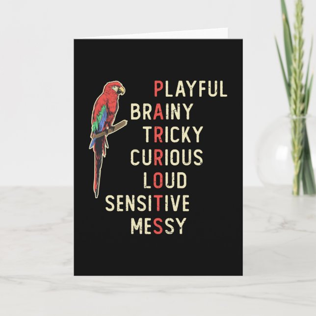 Tarjeta Parrot Bird Playiny Brainy Tricky Animal Parrots (Anverso)