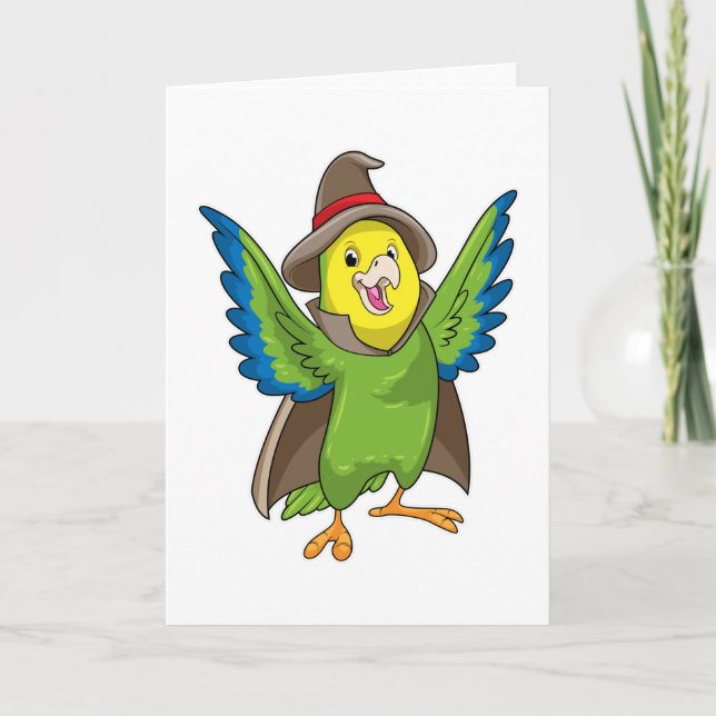Tarjeta Parrot como asistente con Gorra (Anverso)