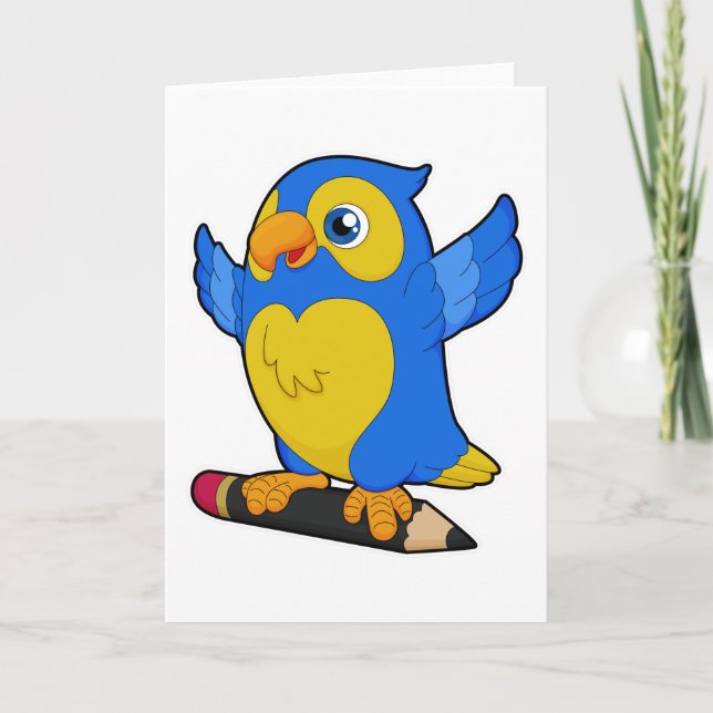 Tarjeta Parrot with Pencil (Anverso)