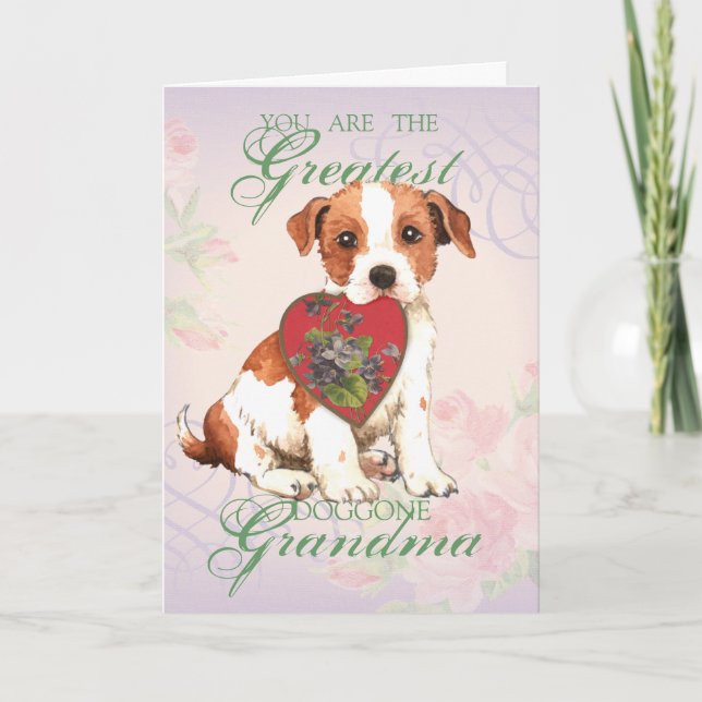 Tarjeta Parson Russell Heart Grandma (Anverso)
