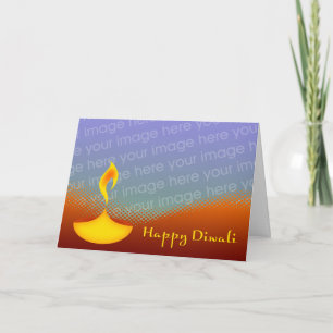 Tarjeta parte movible feliz del diwali su propia foto