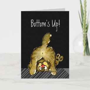 Tarjeta Partes inferiores del gato de la enhorabuena