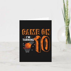 Tarjeta Partida I'm Turning 10 Básquetball 10th Birthday B